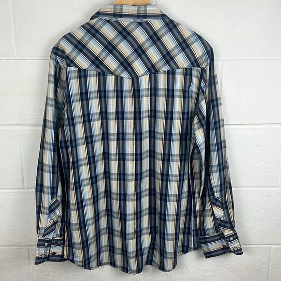 Hollywood Western plaid pearl snap button down shirt - Picture 4 of 5